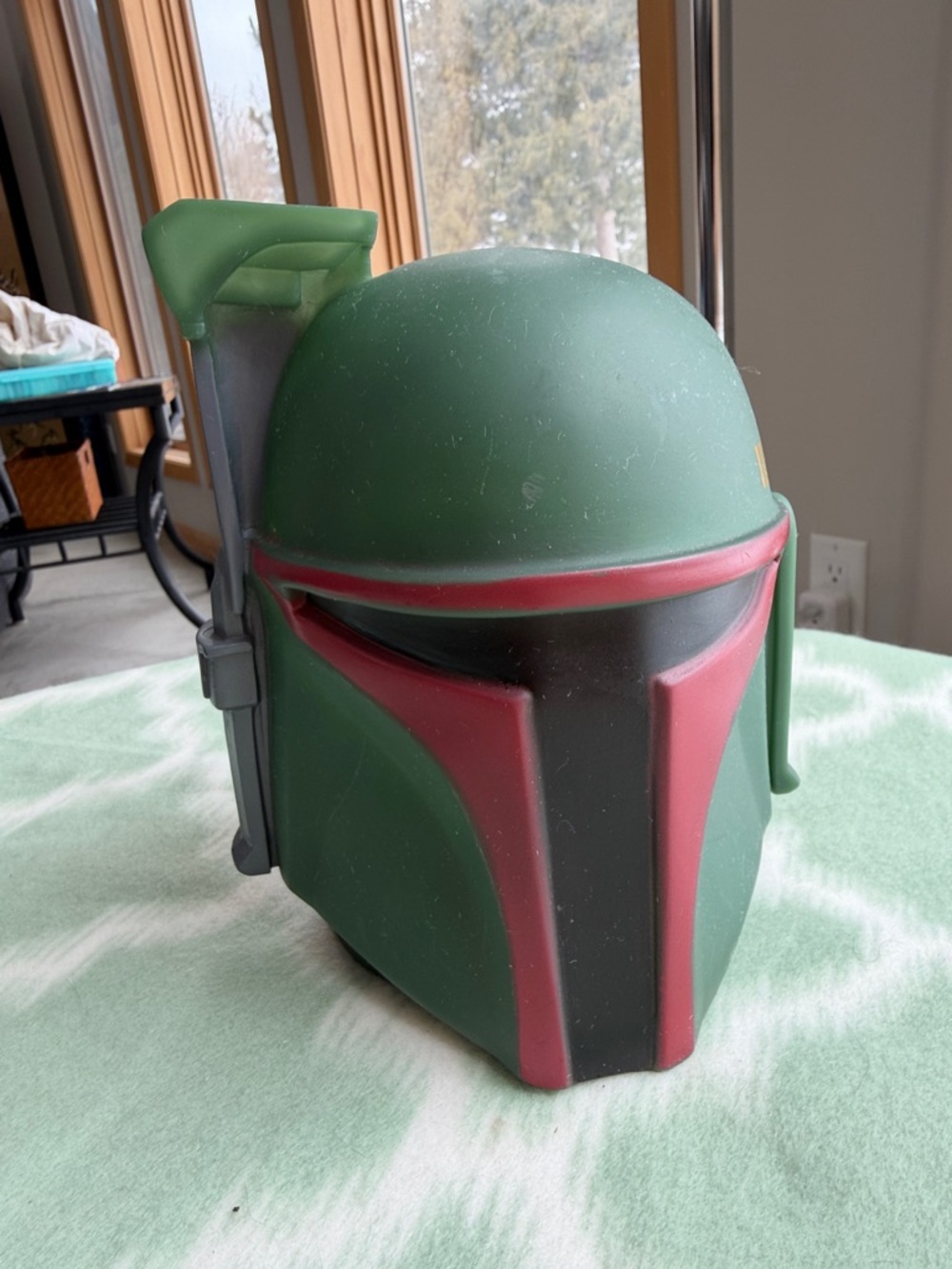 Boba Fett Helmet slotless coin Bank - Green and Red Star Wars Helmet